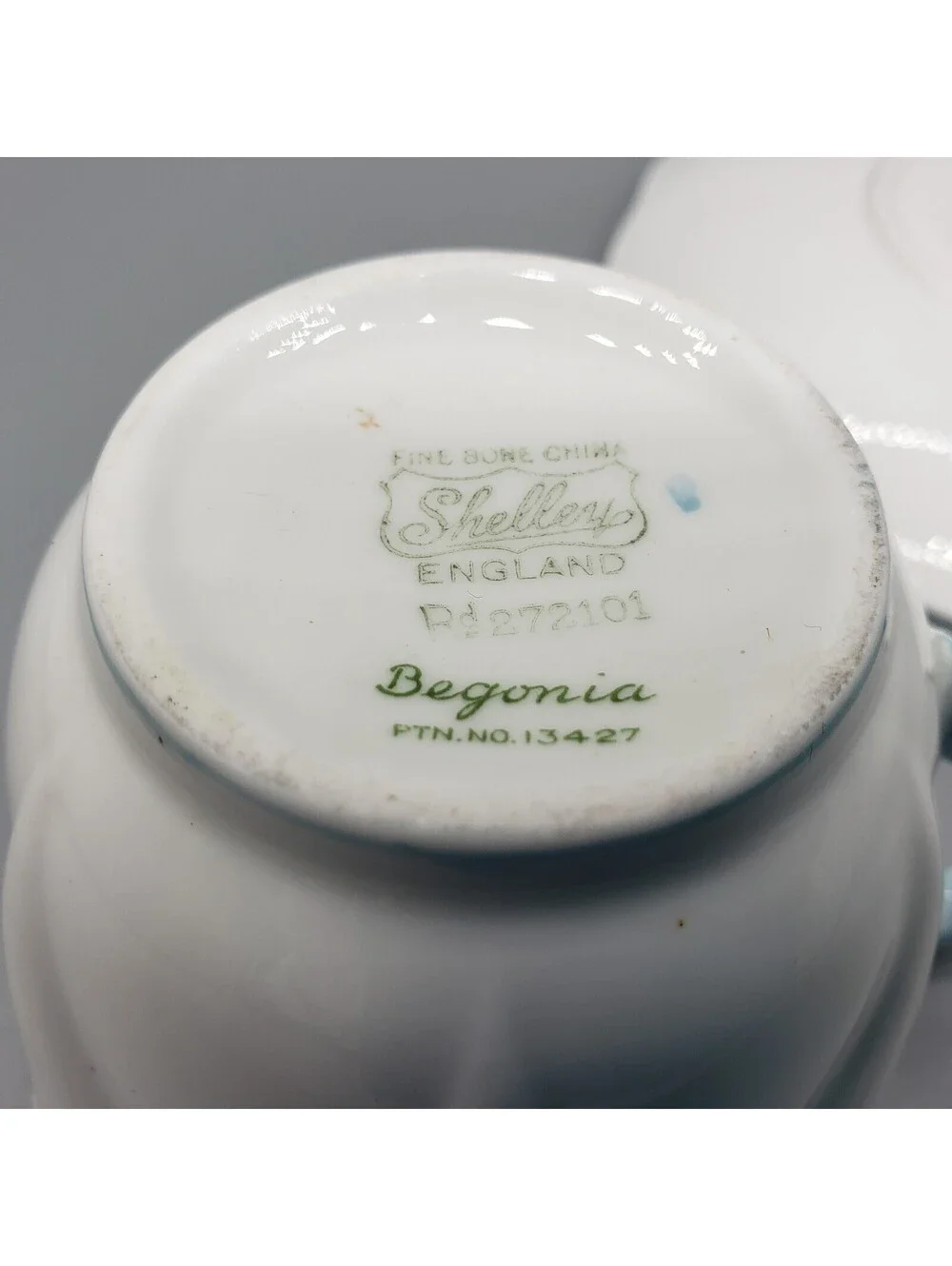 Vintage Shelley Teacup and Saucer Begonia Dainty Shape England LARGE